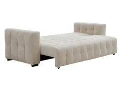 Best Vente-unique Sofá de 3 lugares convertível em tecido texturizado PANILO Bege