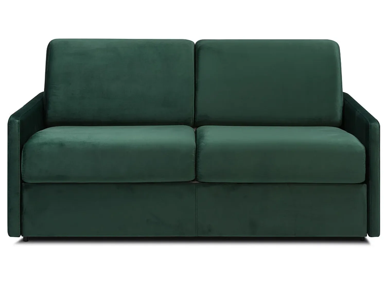 Vente-unique Sofá de 3 lugares convertível de abertura rápida em veludo verde-abeto colchão de espuma de 18 cm - CALIFE Verde pinho