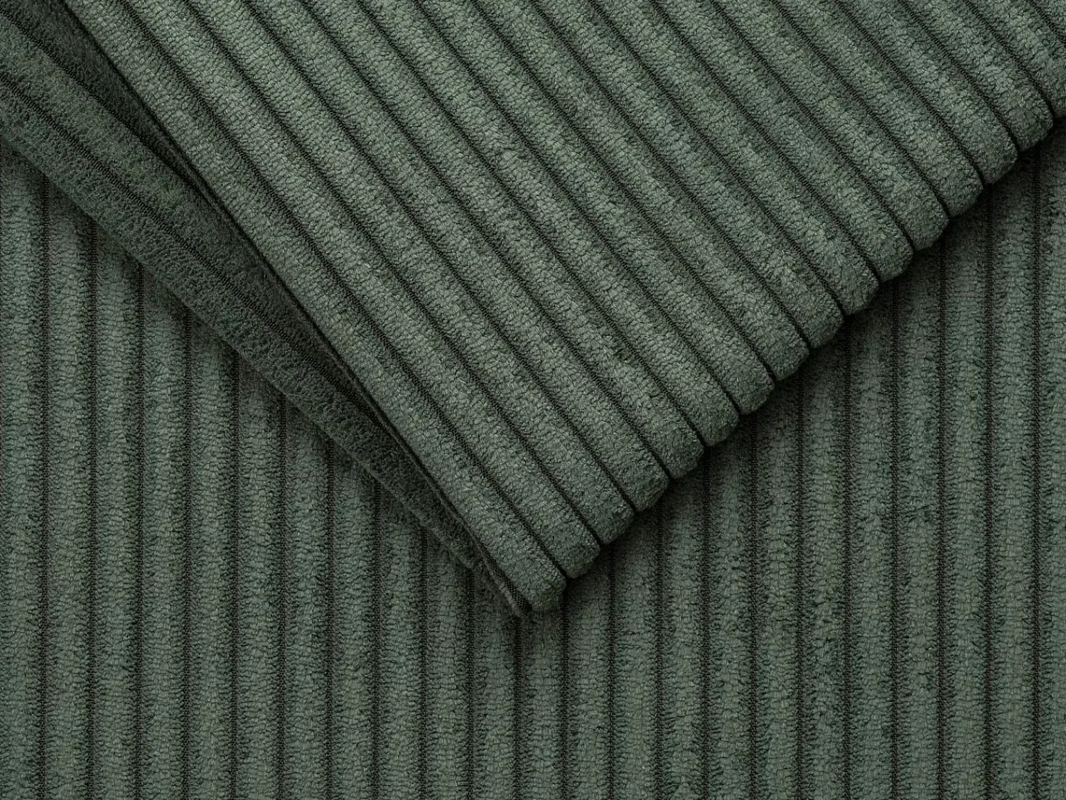 Sofá|Vente-unique Sofá de 4 lugares convertível em veludo canelado verde pinheiro assento memória de forma 22 cm LORETO Verde pinho