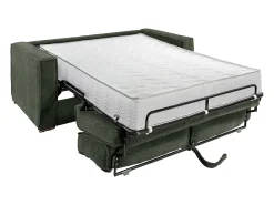 Sofá|Vente-unique Sofá de 4 lugares convertível em veludo canelado verde pinheiro assento memória de forma 22 cm LORETO Verde pinho