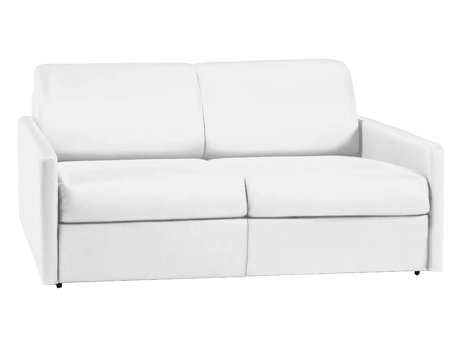 Discount Vente-unique Sofá de 3 lugares convertível de abertura rápida em pele sintética colchão de espuma de 14 cm - CALIFE Branco