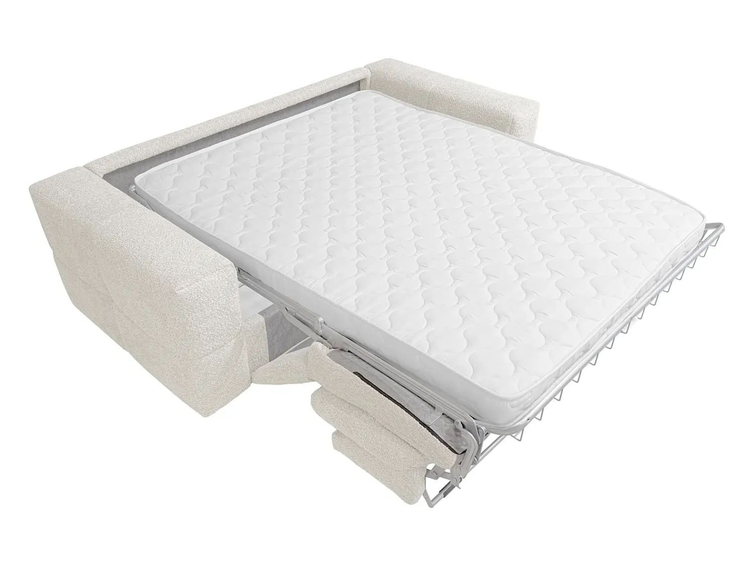 Vente-unique Sofá de 3 lugares convertível abertura rápida tecido bouclé colchão 13 cm ISSORO^ Sofá