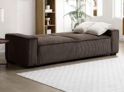 Sofá*Vente-unique Sofá de 3 lugares convertível em veludo canelado SEKOTA Castanho