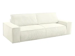 Sofá*Vente-unique Sofá de 4 lugares convertível veludo canelado - AMELIA Branco