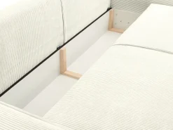 Sofá*Vente-unique Sofá de 4 lugares convertível veludo canelado - AMELIA Branco