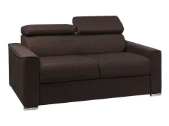 Sofá*Vente-unique Sofá de 3 lugares convertível de abertura rápida em tecido cinza colchão - VIZIR Castanho chocolate