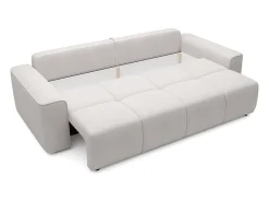 Outlet Vente-unique Sofá de 4 lugares convertível em tecido texturizado MINTURNO Bege