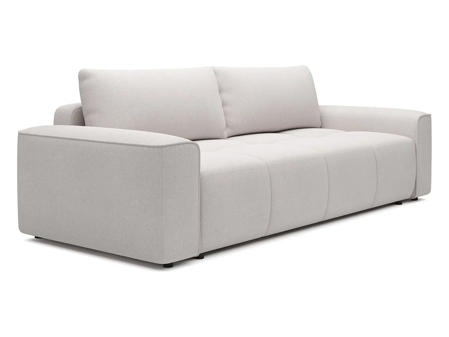 Outlet Vente-unique Sofá de 4 lugares convertível em tecido texturizado MINTURNO Bege