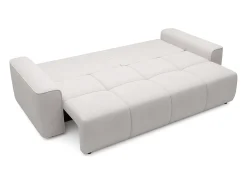 Outlet Vente-unique Sofá de 4 lugares convertível em tecido texturizado MINTURNO Bege