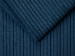 Hot Vente-unique Sofá de 4 lugares convertível abertura rápida em veludo canelado azul noite assento memória de forma 18 cm LORETO Azul escuro