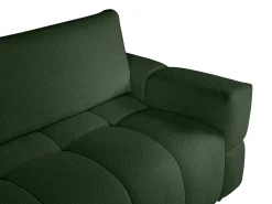 Hot Vente-unique Sofá de 3 lugares convertível em tecido bouclé - ISSORO II Verde