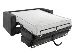 Vente-unique Sofá de 4 lugares convertível veludo canelado antracite assento memória de forma 22 cm LORETO^ Sofá