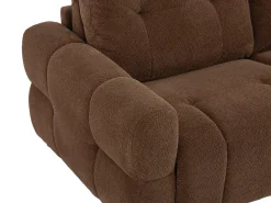 Sofá|Vente-unique Sofá de 3 lugares convertível em tecido chenille marrom com colchão de 12 cm ECORIA Castanho