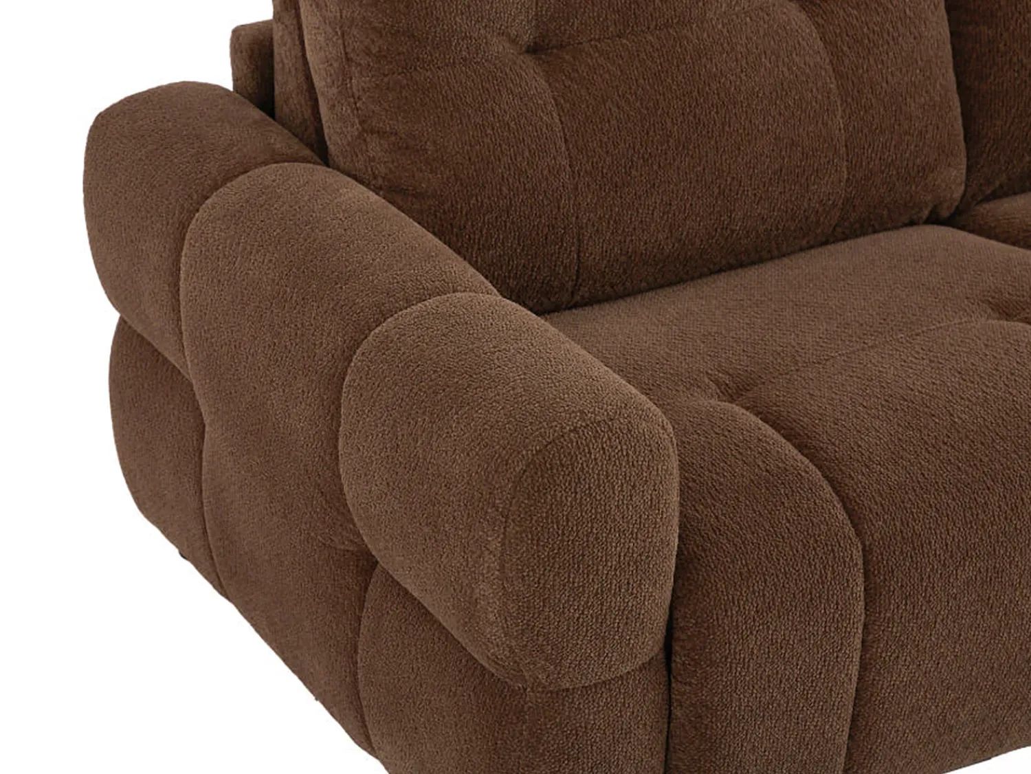 Sofá|Vente-unique Sofá de 3 lugares convertível em tecido chenille marrom com colchão de 12 cm ECORIA Castanho