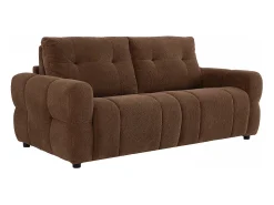 Sofá|Vente-unique Sofá de 3 lugares convertível em tecido chenille marrom com colchão de 12 cm ECORIA Castanho