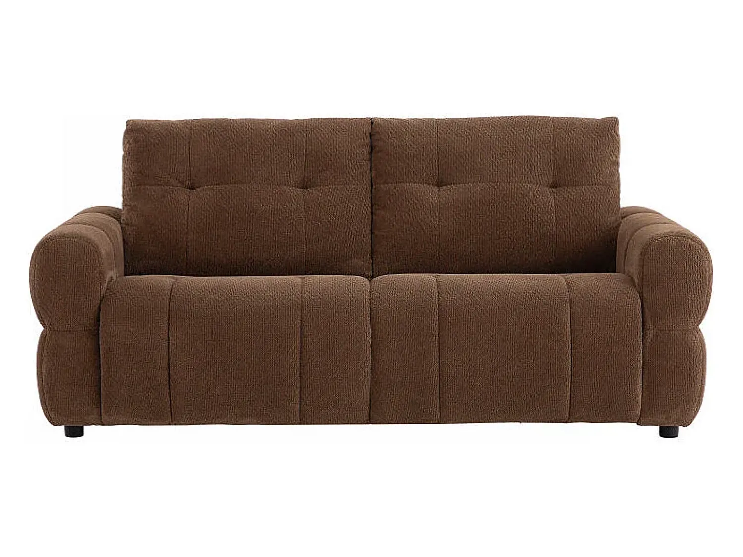Sofá|Vente-unique Sofá de 3 lugares convertível em tecido chenille marrom com colchão de 12 cm ECORIA Castanho