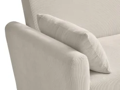 Discount Vente-unique Sofá de 2 lugares convertível com gaveta em veludo canelado AYLA Bege