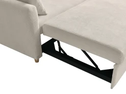 Discount Vente-unique Sofá de 2 lugares convertível com gaveta em veludo canelado AYLA Bege