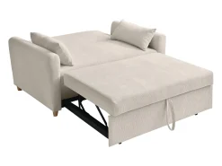 Discount Vente-unique Sofá de 2 lugares convertível com gaveta em veludo canelado AYLA Bege