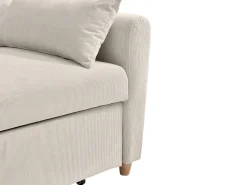 Discount Vente-unique Sofá de 2 lugares convertível com gaveta em veludo canelado AYLA Bege