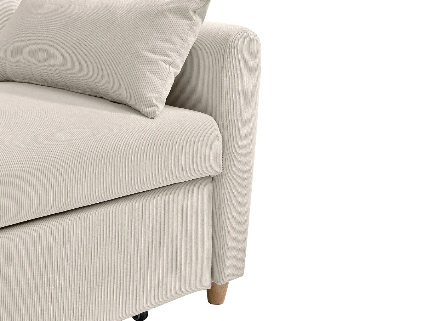 Discount Vente-unique Sofá de 2 lugares convertível com gaveta em veludo canelado AYLA Bege