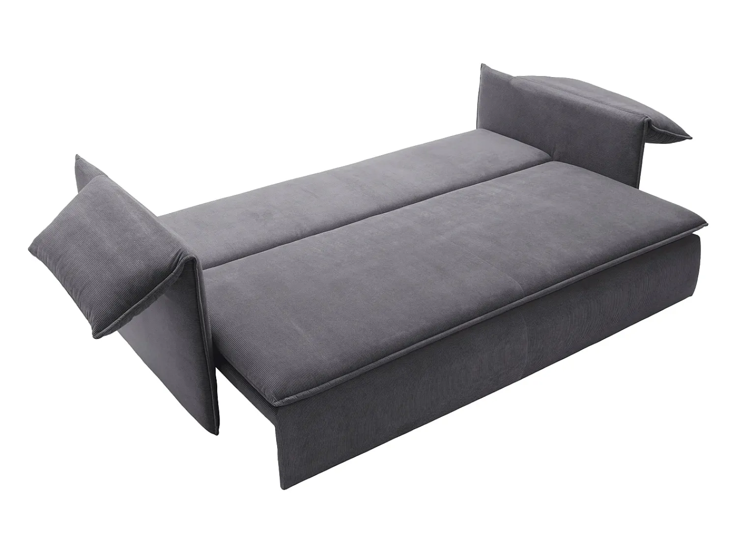 Vente-unique Sofá de 3 lugares convertível veludo canelado cinza TEODORA Azul