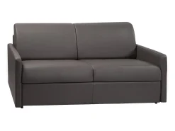 Clearance Vente-unique Sofá de 3 lugares convertível express em pele sintética cinza CALIFE Cinzento