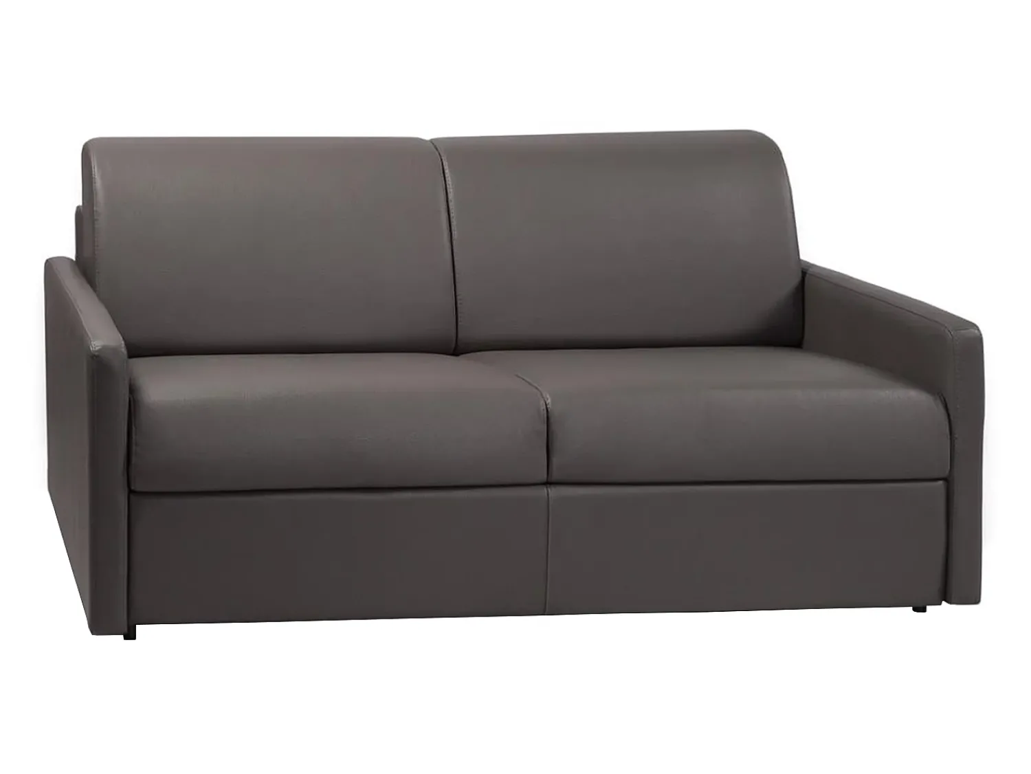 Clearance Vente-unique Sofá de 3 lugares convertível express em pele sintética cinza CALIFE Cinzento