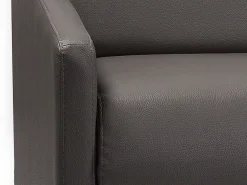 Clearance Vente-unique Sofá de 3 lugares convertível express em pele sintética cinza CALIFE Cinzento