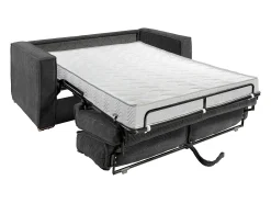 Sofá|Vente-unique Sofá de 3 lugares convertível veludo canelado antracite assento memória de forma 14 cm LORETO Cinza antracite