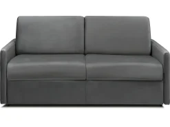 Best Vente-unique Sofá de 3 lugares convertível de abertura rápida em veludo antracite colchão de espuma de 14 cm - CALIFE Cinza antracite