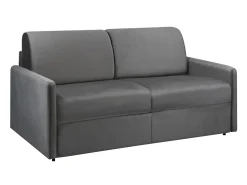 Best Vente-unique Sofá de 3 lugares convertível de abertura rápida em veludo antracite colchão de espuma de 14 cm - CALIFE Cinza antracite