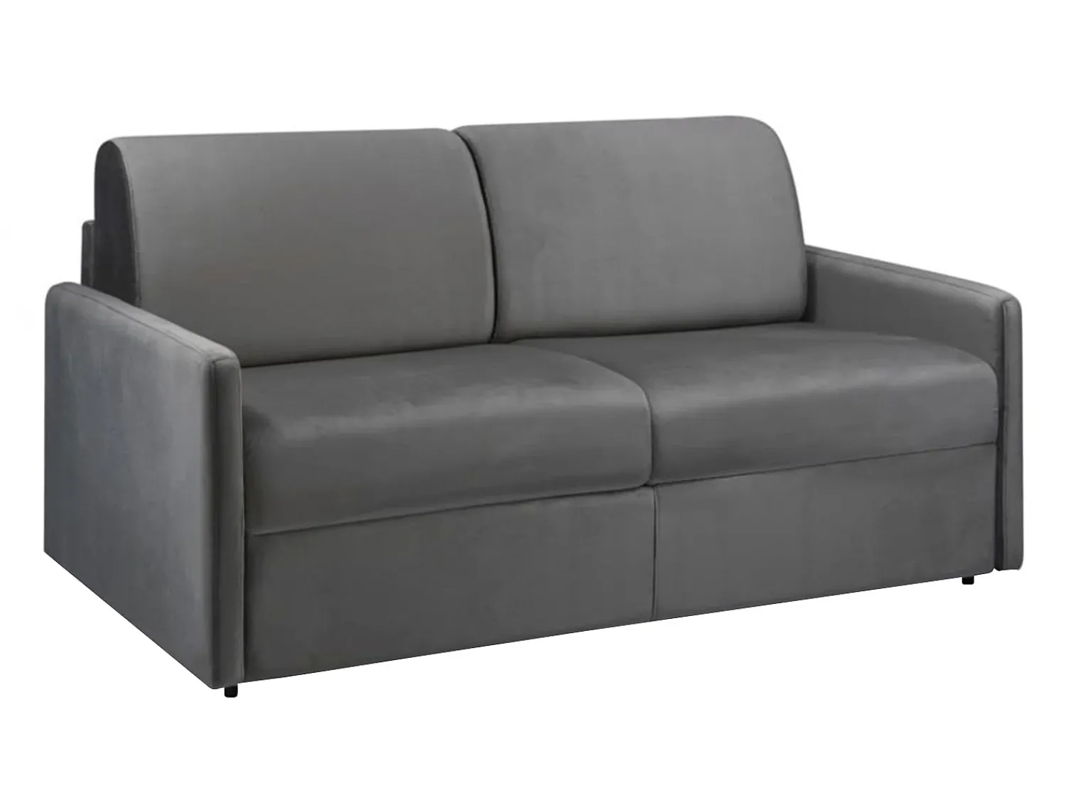 Best Vente-unique Sofá de 3 lugares convertível de abertura rápida em veludo antracite colchão de espuma de 14 cm - CALIFE Cinza antracite