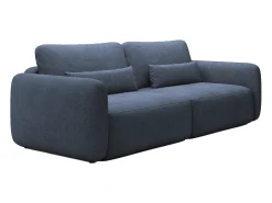 Vente-unique Sofá de 3 lugares convertível tecido texturizado azul-marinho VOPOZA^ Sofá
