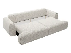 Sofá*Vente-unique Sofá de 4 lugares convertível em tecido mesclado cinza-claro - MONELIA Cinzento claro