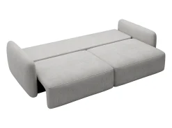 Best Vente-unique Sofá de 3 lugares convertível em tecido texturizado cinza-claro VOPOZA Cinzento claro