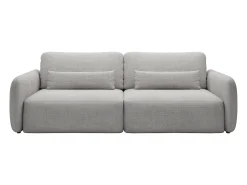 Best Vente-unique Sofá de 3 lugares convertível em tecido texturizado cinza-claro VOPOZA Cinzento claro