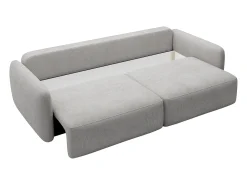 Best Vente-unique Sofá de 3 lugares convertível em tecido texturizado cinza-claro VOPOZA Cinzento claro