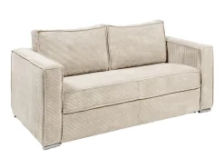 Discount Vente-unique Sofá de 3 lugares convertível abertura rápida veludo canelado LORETO Bege