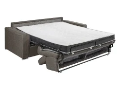 Best Vente-unique Sofá de 3 lugares convertível de abertura rápida em tecido cinza colchão - VIZIR Cinzento