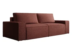 Discount Vente-unique Sofá de 4 lugares convertível em tecido chenille cor bordô AMELIA Bordeaux