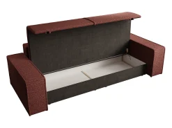 Discount Vente-unique Sofá de 4 lugares convertível em tecido chenille cor bordô AMELIA Bordeaux