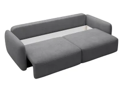 Best Vente-unique Sofá de 3 lugares convertível tecido texturizado cinza VOPOZA Cinzento