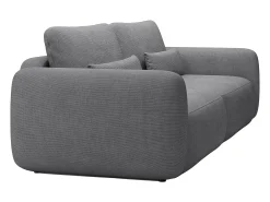 Best Vente-unique Sofá de 3 lugares convertível tecido texturizado cinza VOPOZA Cinzento