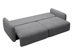 Best Vente-unique Sofá de 3 lugares convertível tecido texturizado cinza VOPOZA Cinzento
