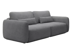 Best Vente-unique Sofá de 3 lugares convertível tecido texturizado cinza VOPOZA Cinzento