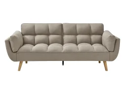 Clearance Vente-unique Sofá de 3 lugares convertível clic-clac em tecido LOELINE Bege