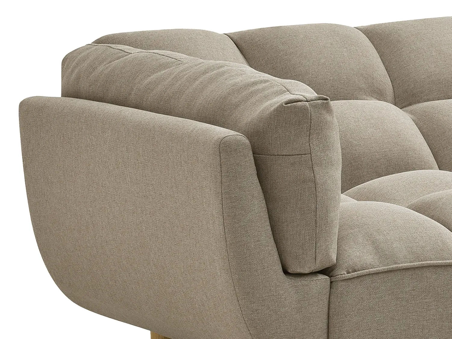 Clearance Vente-unique Sofá de 3 lugares convertível clic-clac em tecido LOELINE Bege