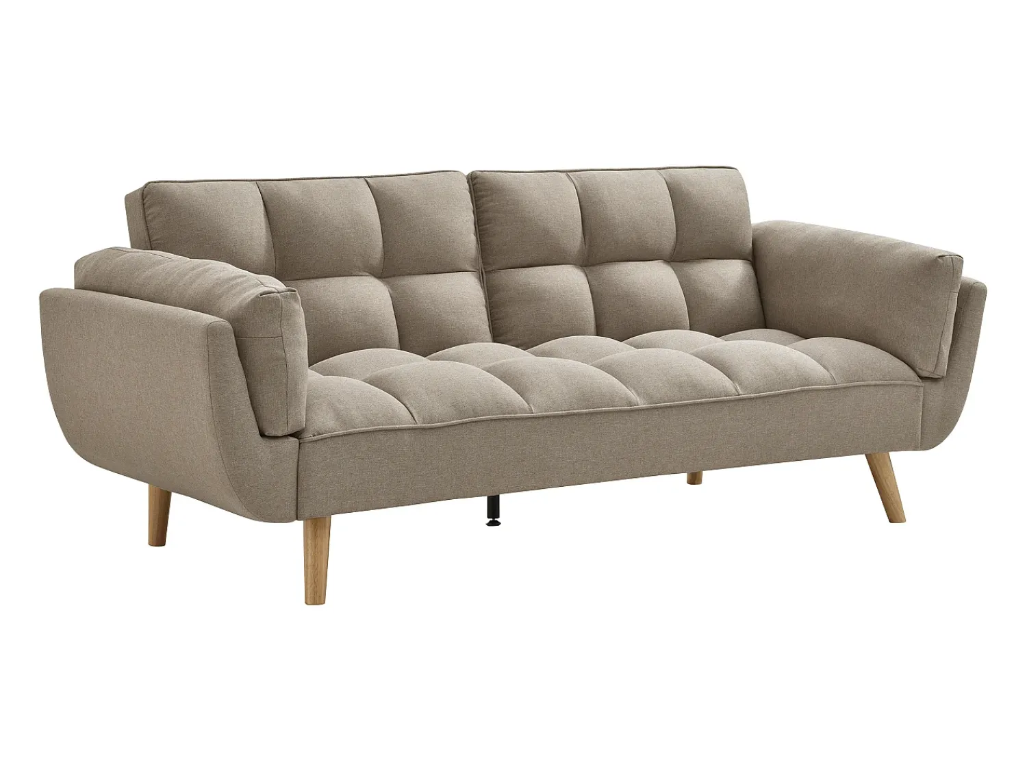 Clearance Vente-unique Sofá de 3 lugares convertível clic-clac em tecido LOELINE Bege