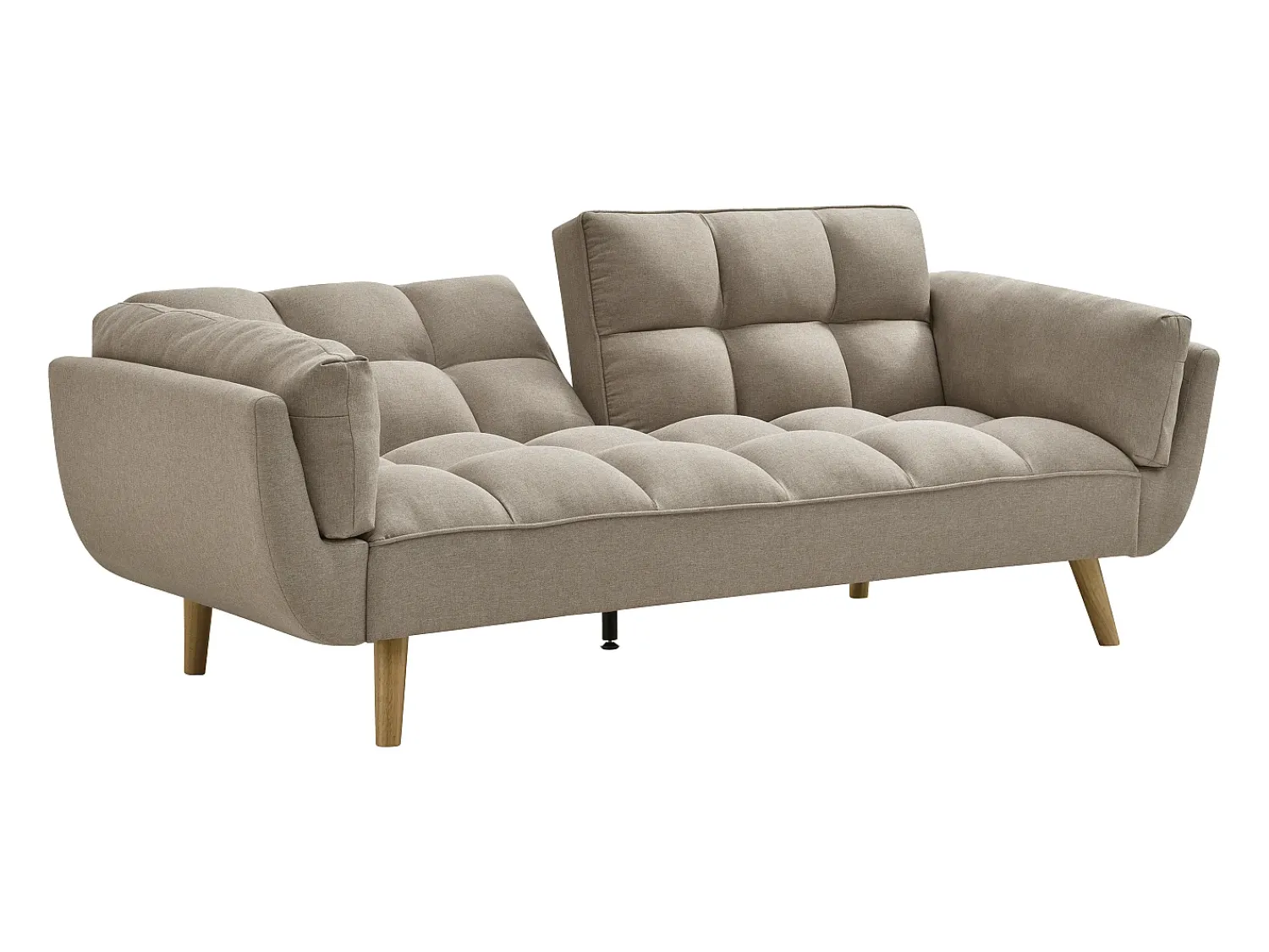 Clearance Vente-unique Sofá de 3 lugares convertível clic-clac em tecido LOELINE Bege